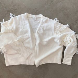 Cream fringe sweater
